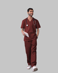 7-Pocket Scrub Set Mahroon