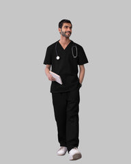 7-Pocket Scrub Set Black