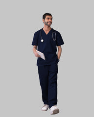 6-Pocket Scrub Set Navy Blue