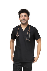 6-Pocket Scrub Set Black