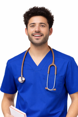 6-Pocket Scrub Set Royal Blue