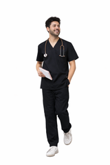 6-Pocket Scrub Set Black