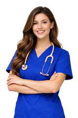 6-Pocket Scrub Set Royal Blue