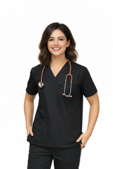 6-Pocket Scrub Set Black