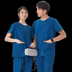 women Scrub Suit (Round Neck) Blue