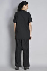 Classic Women's 3-Pocket Black Scrub Suit