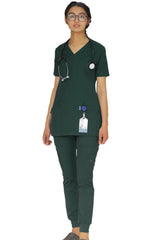 FEMALE ZIPPER OSLO SCRUB SUIT / V-NECK MEDICAL SCRUB SUIT