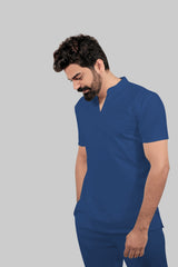Scrubfit Wear ban neck design Scrubs - Men(Blue)