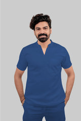 Scrubfit Wear ban neck design Scrubs - Men(Blue)