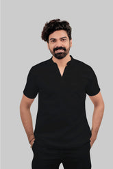 Scrubfit Wear ban neck design Scrubs - Men (Black)