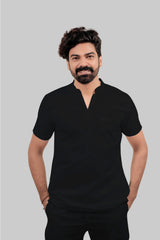 Scrubfit Wear ban neck design Scrubs - Men (Black)