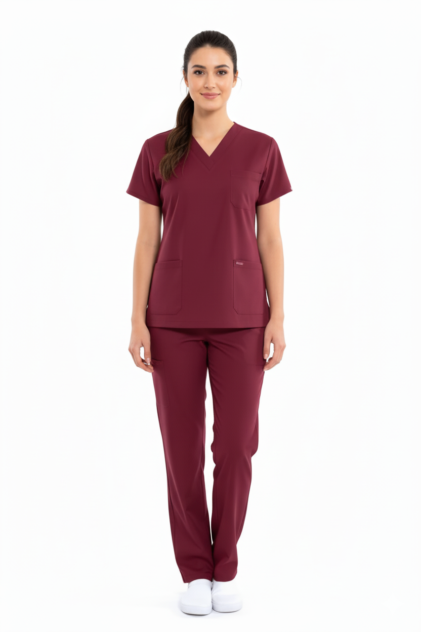 Easyfit Maroon Scrub Suit female