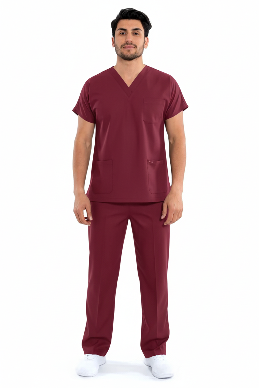 Easyfit Maroon Scrub Suit