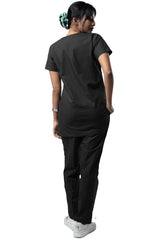 Classic Women's 6-Pocket Blue Scrub Suit
